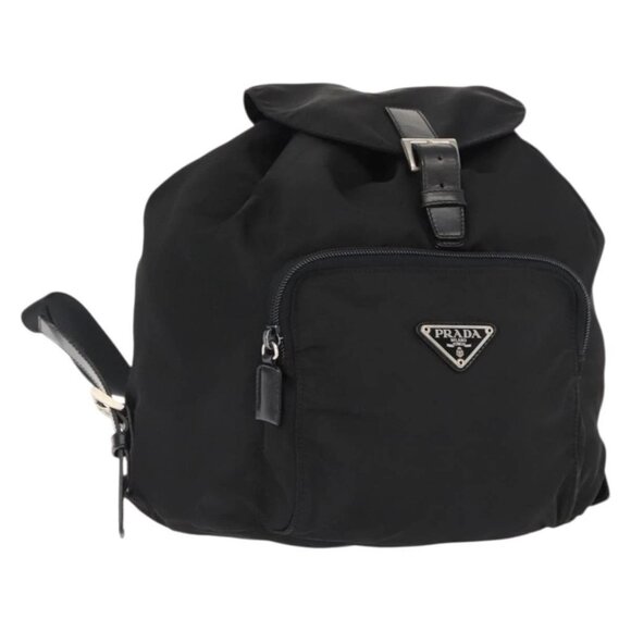 PRADA Backpack Nylon Black Silver Auth 121320 main image 8